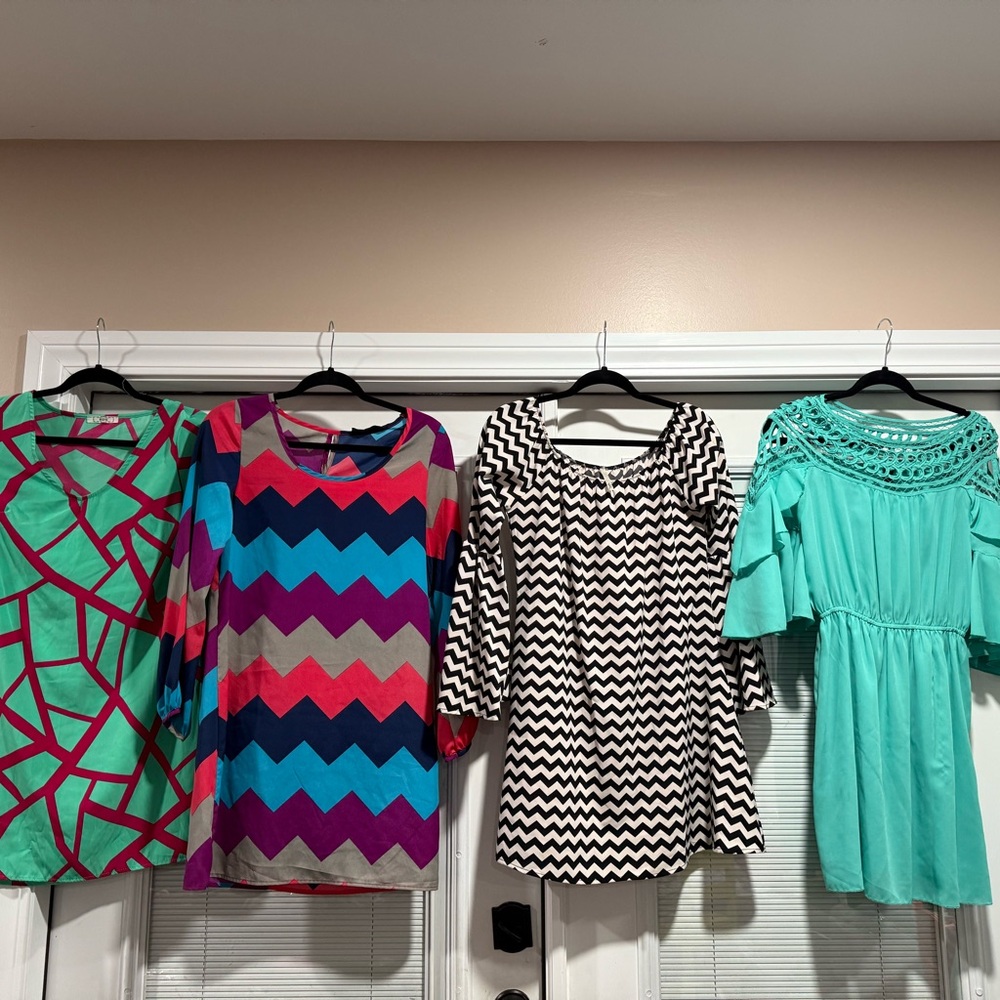 Chevron Patterned Multicolor Dress